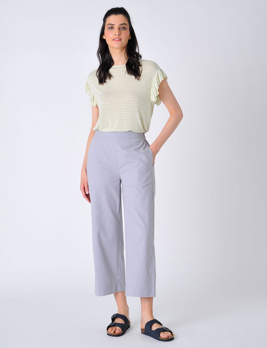 Pure Cotton Pull On Flared Culottes image 1