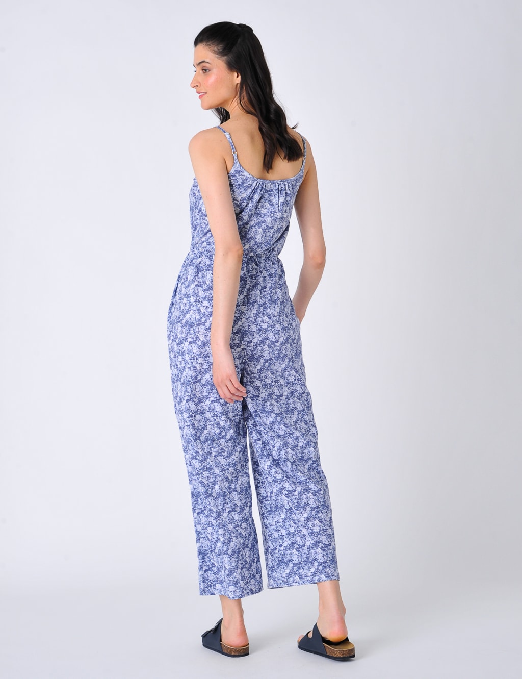 Jersey Floral Cropped Wide Leg Jumpsuit image 3