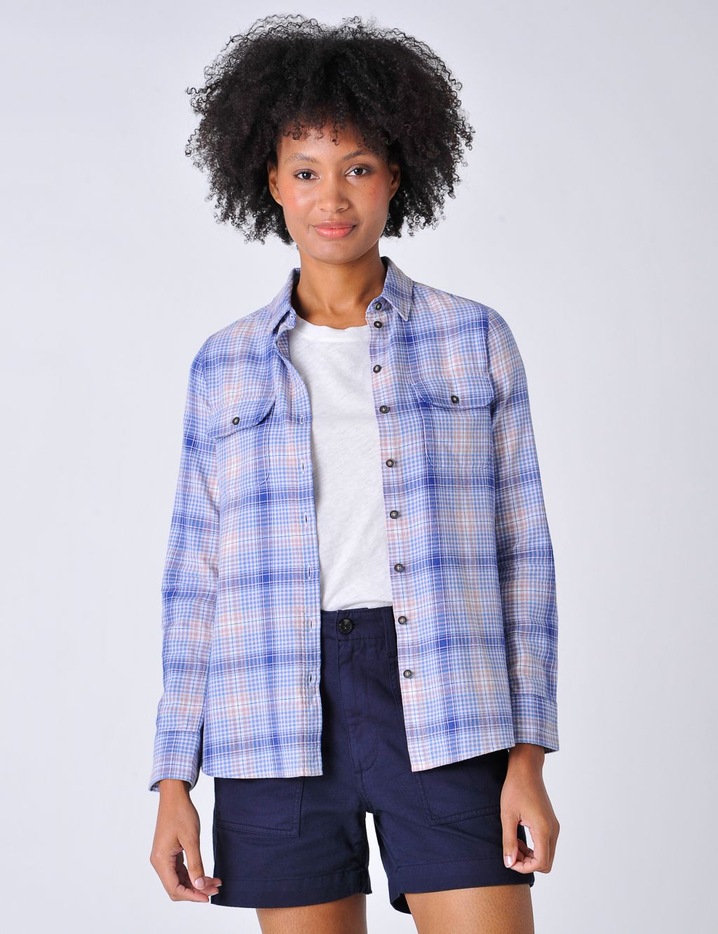 Brushed Pure Cotton Checked Shirt image 1