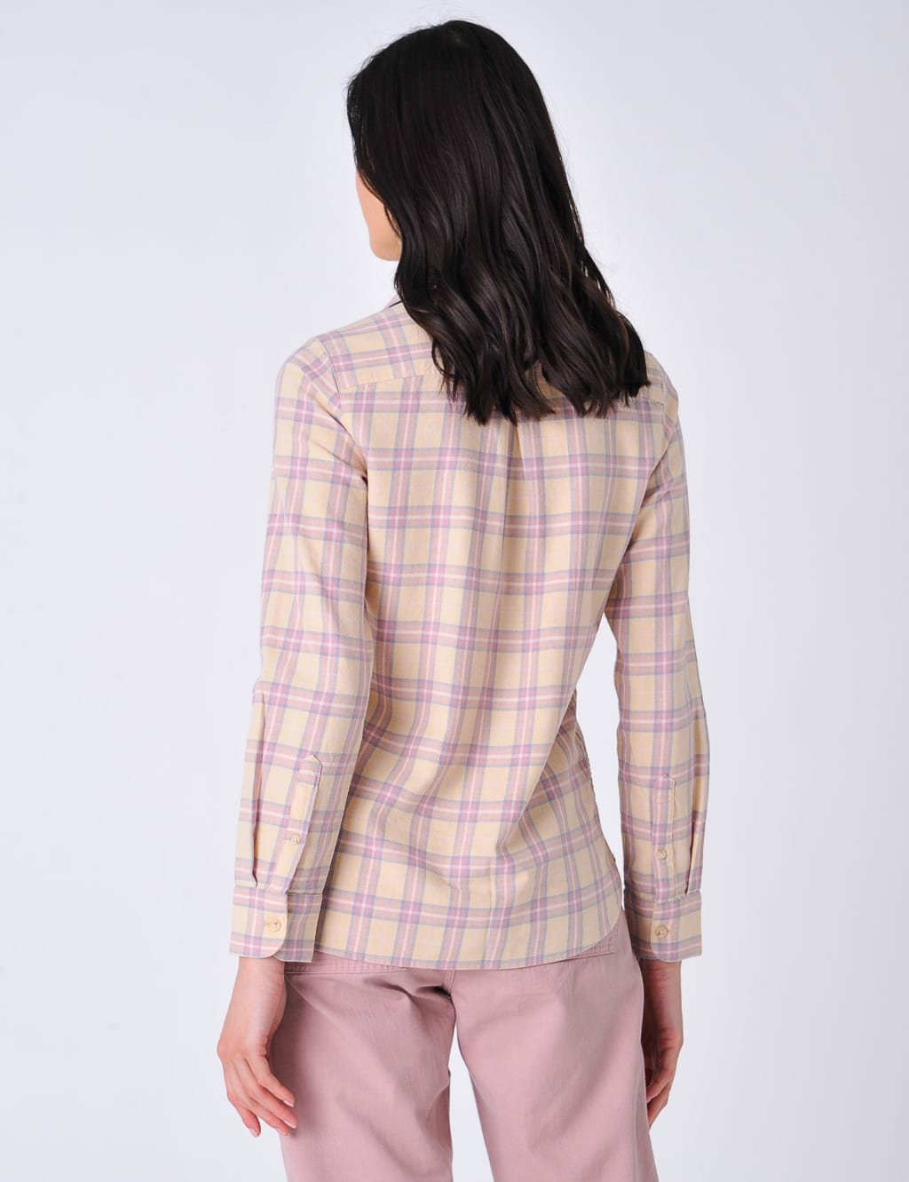 Brushed Pure Cotton Checked Collared Shirt image 2