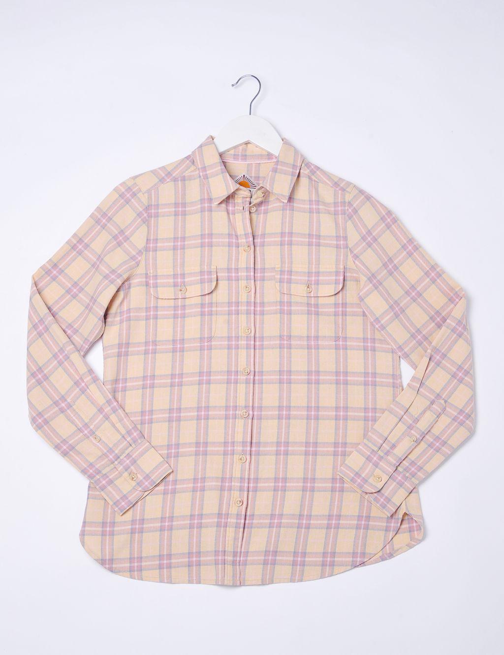Brushed Pure Cotton Checked Collared Shirt image 2