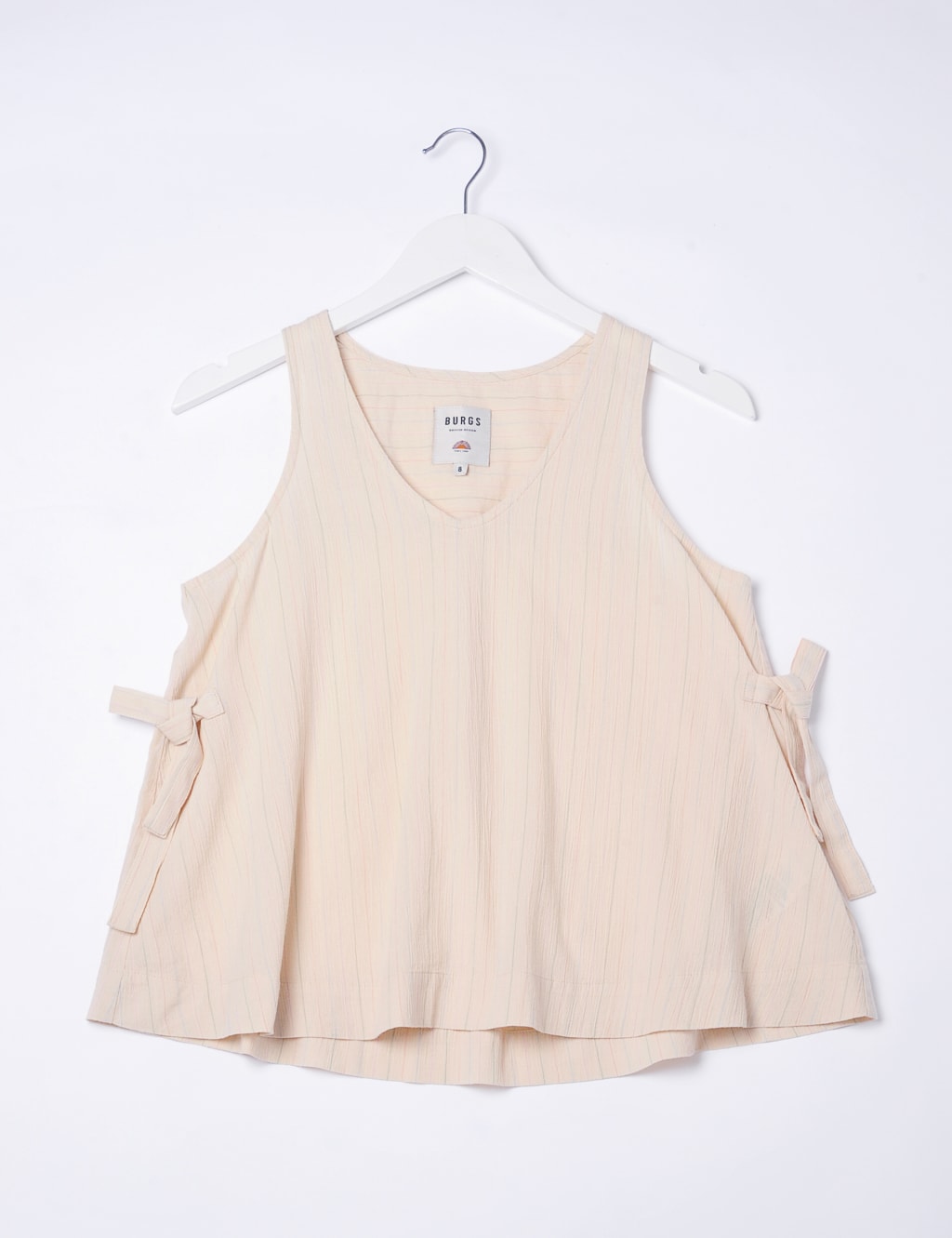 Pure Cotton Textured Striped Relaxed Vest image 2