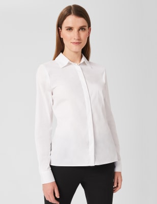 Cotton Rich Collared Long Sleeve Shirt | HOBBS | M&S