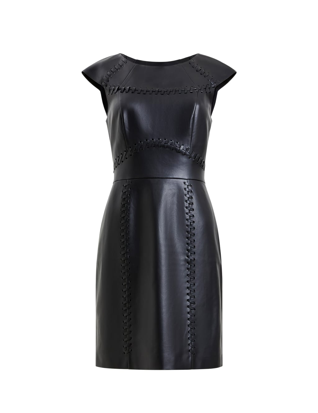 Textured Round Neck Mini Tailored Dress image 2
