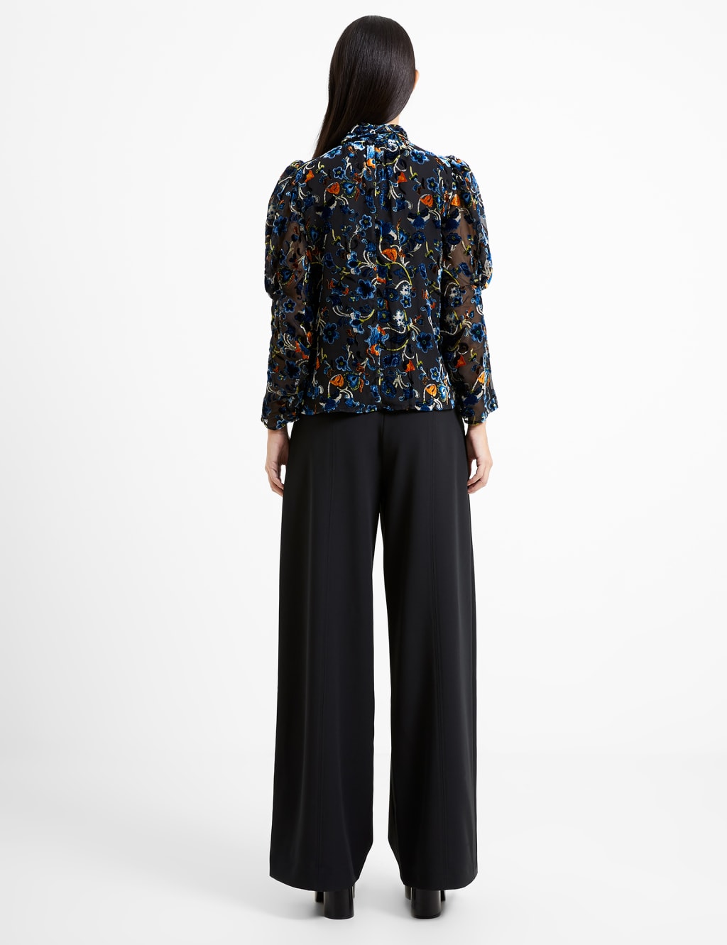 Floral High Neck Puff Sleeve Blouse image 4