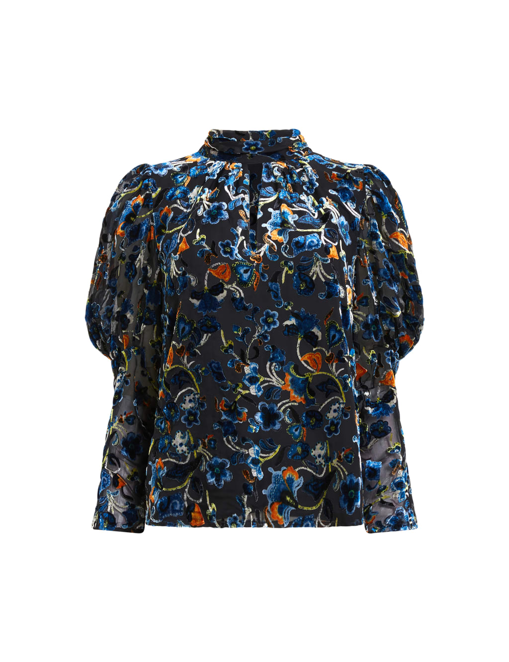 Floral High Neck Puff Sleeve Blouse image 2