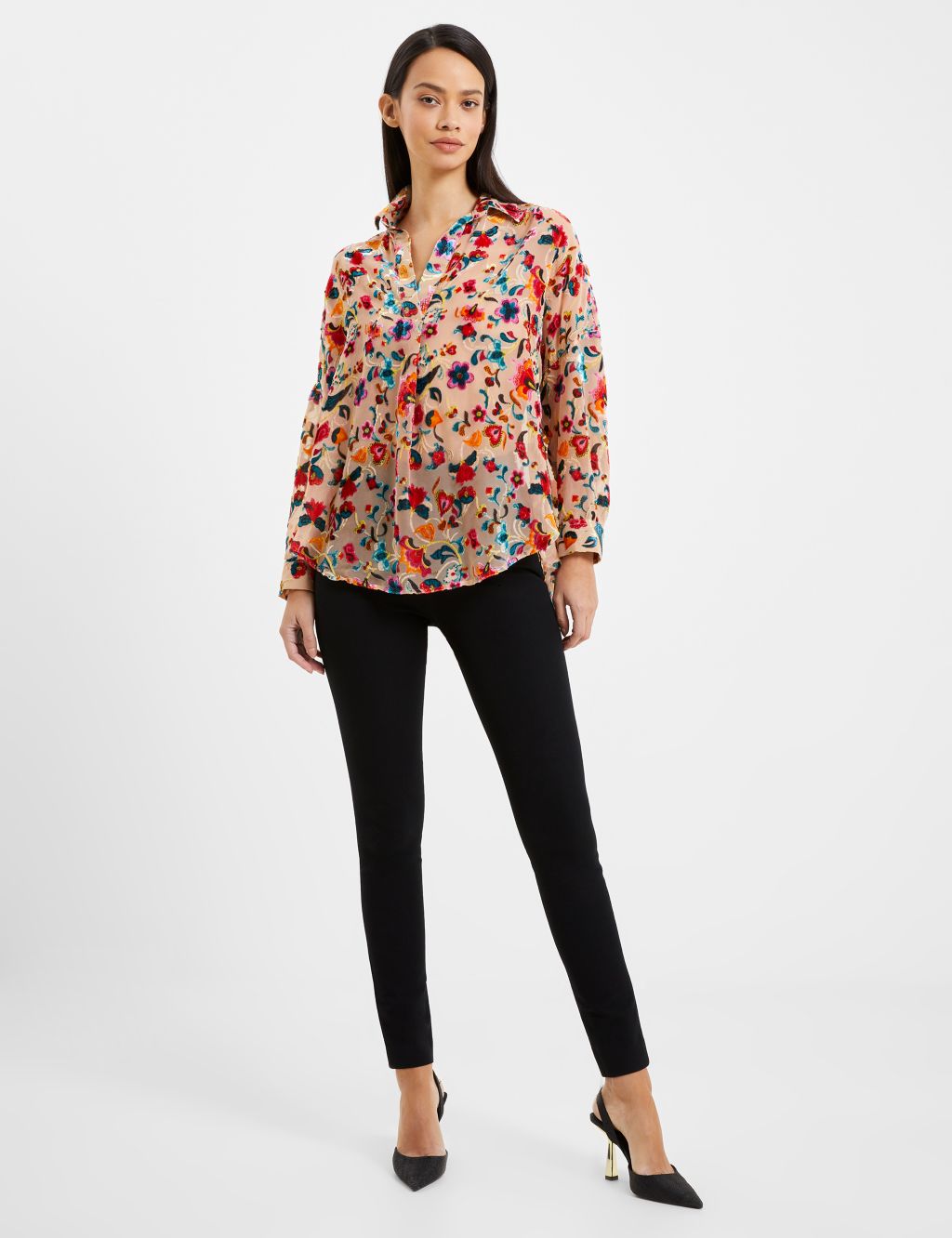 Floral Collared Relaxed Shirt image 1