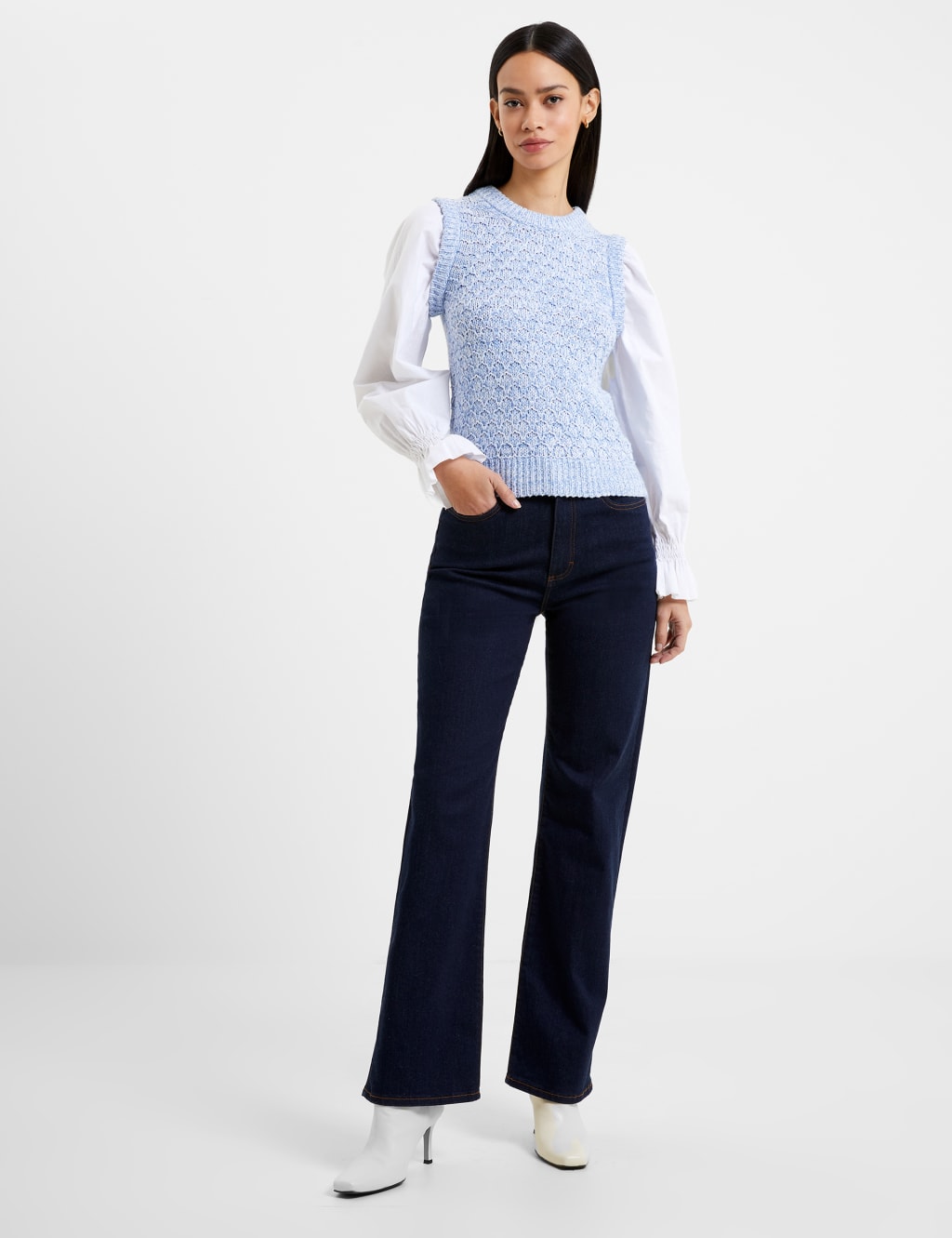 MSC-K1V0914 NAVY&DENIM KNIT TOP
