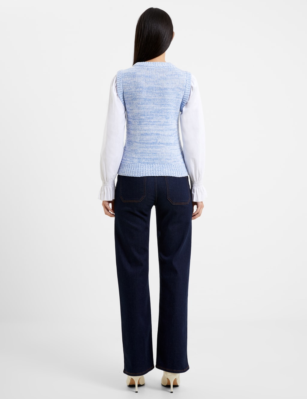 Cotton Rich Textured Crew Neck Knitted Vest image 4