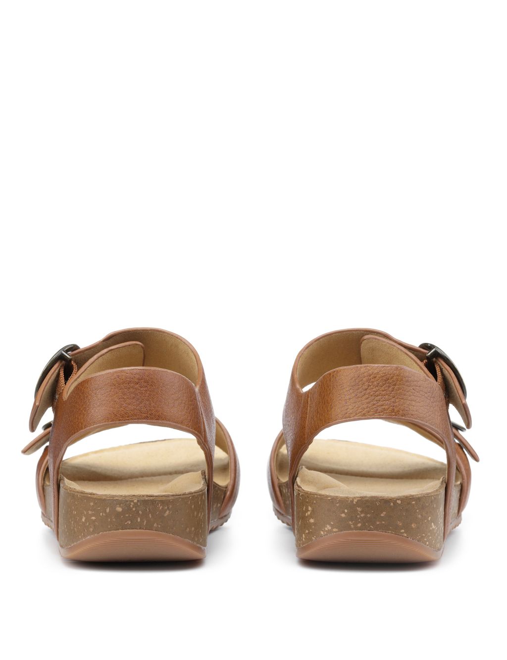 Tourist Wide Fit Leather Wedge Sandals image 3