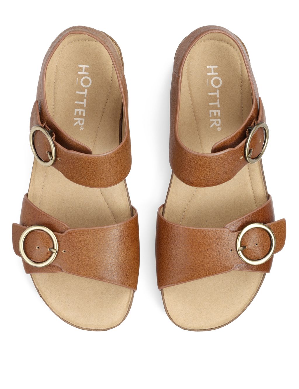 Tourist Wide Fit Leather Wedge Sandals image 2