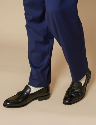 Jones Bootmaker Men's Leather Slip-On Shoes - 11 - Black, Black