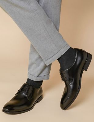 Jones Bootmaker Men's Leather Derby Shoes - 6 - Black, Black
