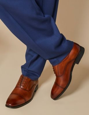 Jones Bootmaker Mens Leather Oxford Shoes - 11 - Cognac, Cognac