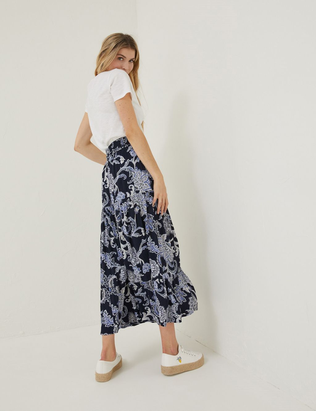 Floral Pleated Maxi Tiered Skirt image 2