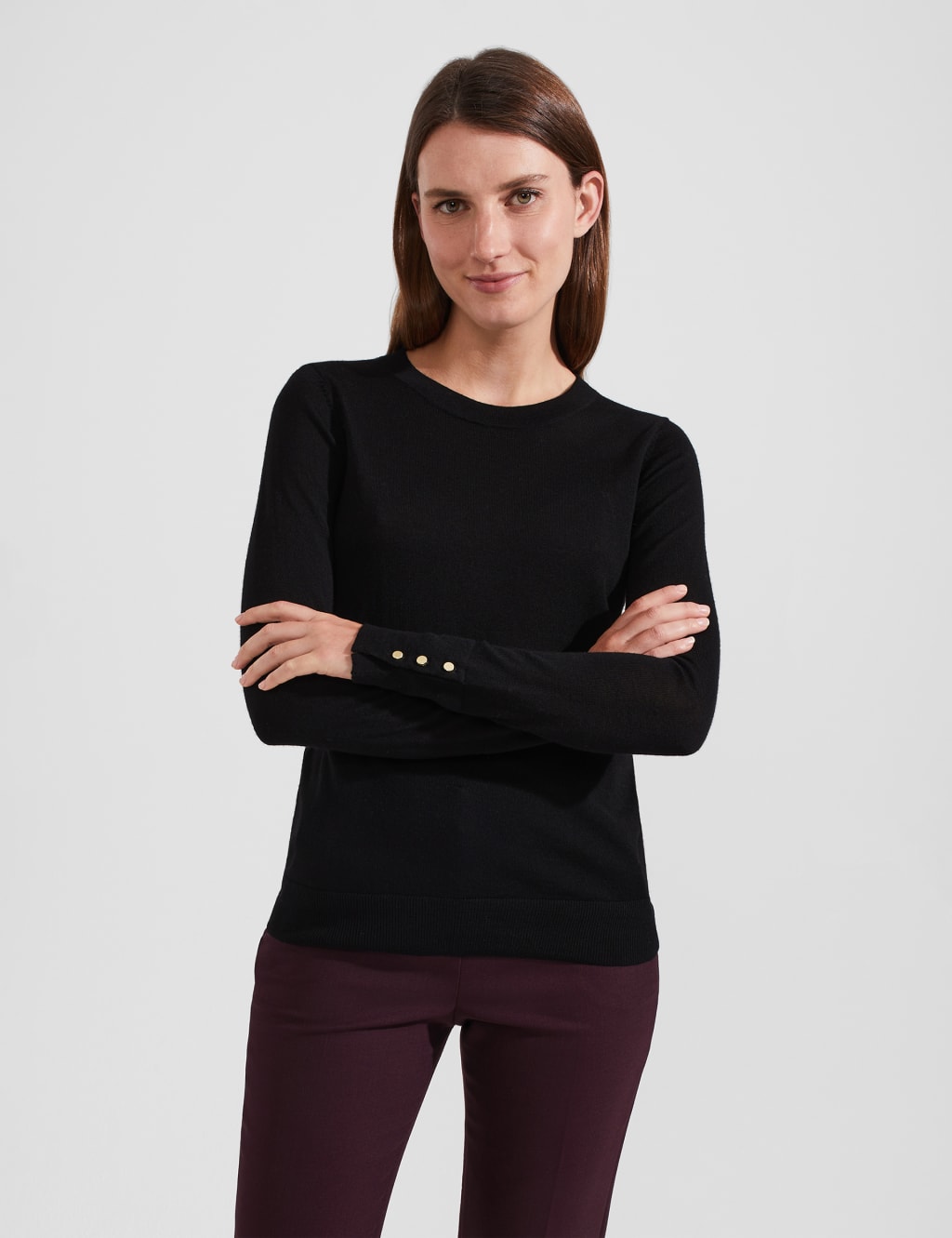 Pure Merino Wool Button Detail Jumper