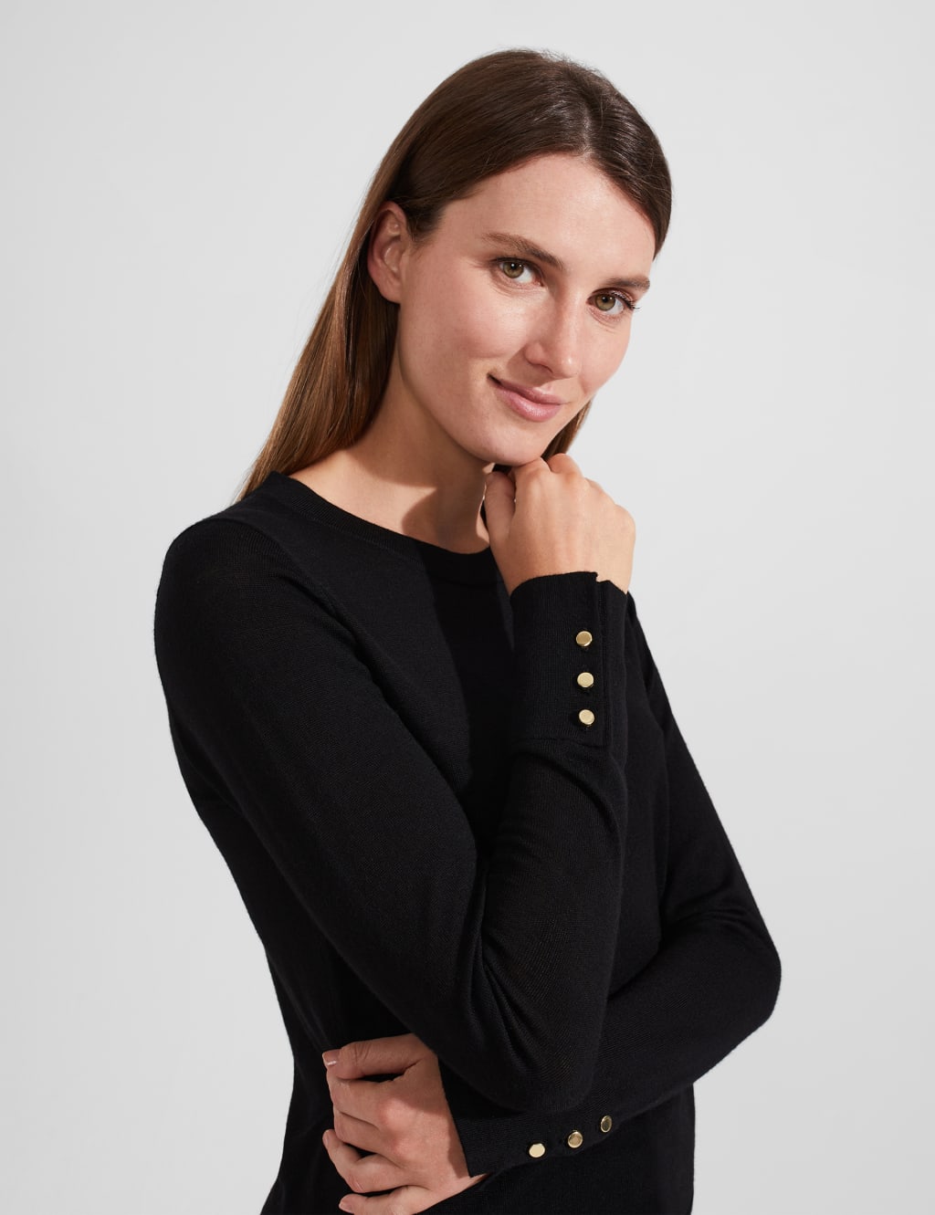 Pure Merino Wool Button Detail Jumper image 3
