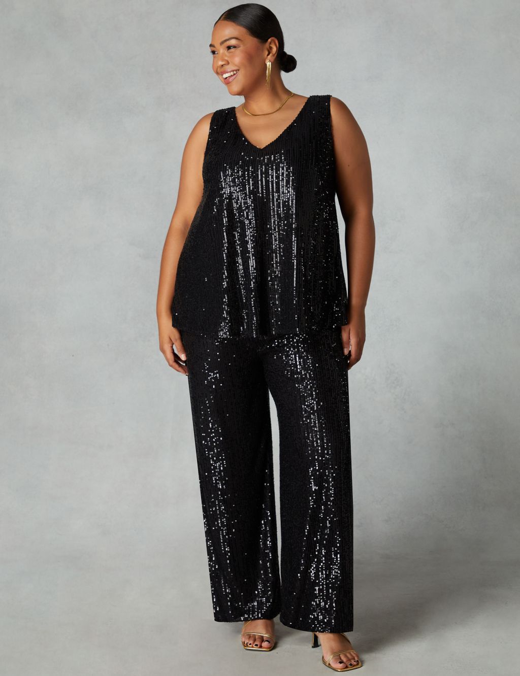 Sequin Straight Leg Trousers image 1