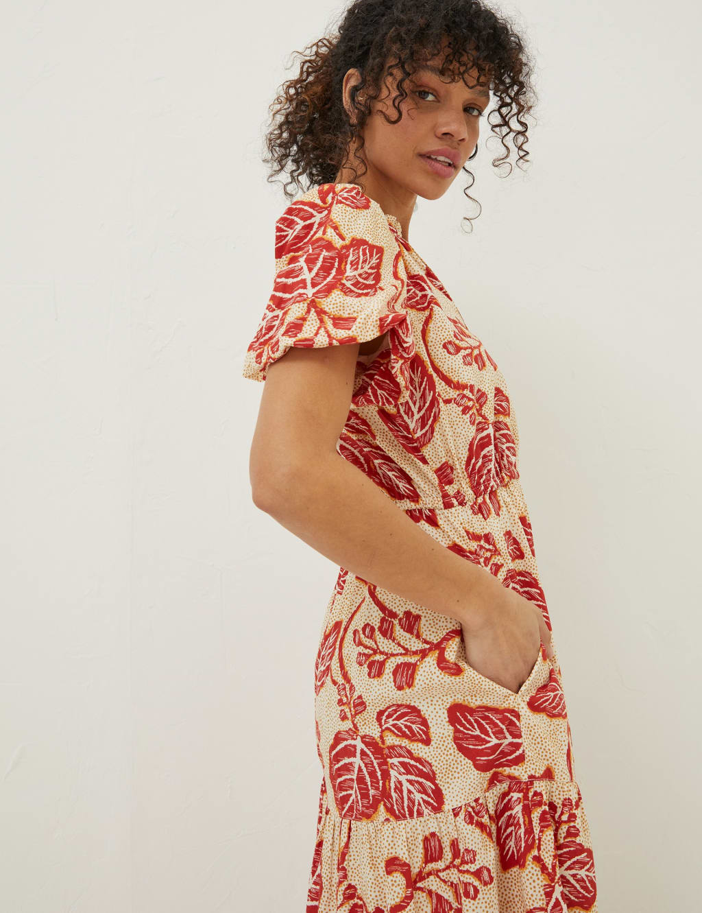 Pure Cotton Printed V-Neck Maxi Dress image 3