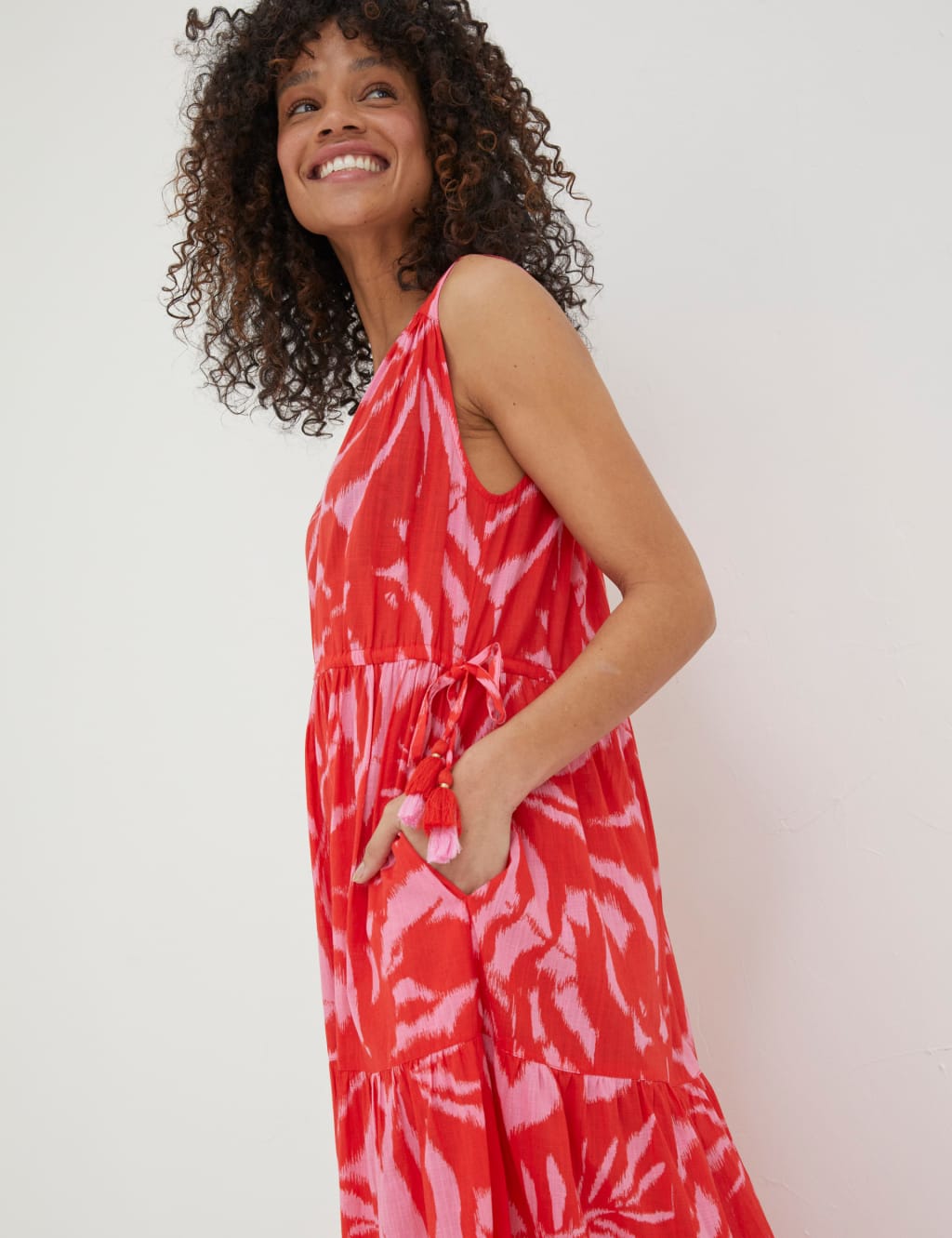 Pure Cotton Printed V-Neck Maxi Dress image 3