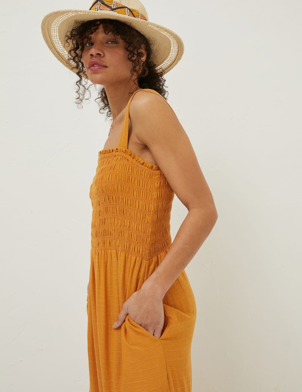 Cotton Blend Square Neck Maxi Tiered Dress image 5