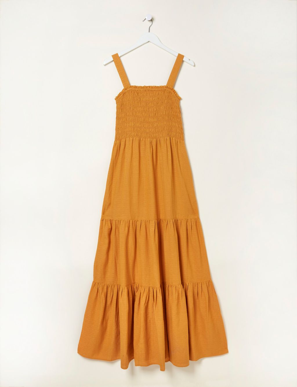 Cotton Blend Square Neck Maxi Tiered Dress image 2