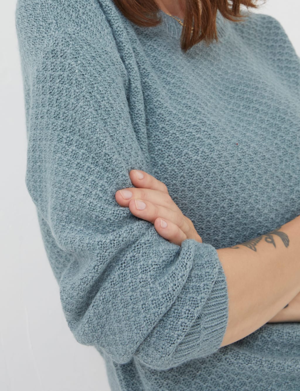 Textured Crew Neck Jumper image 4