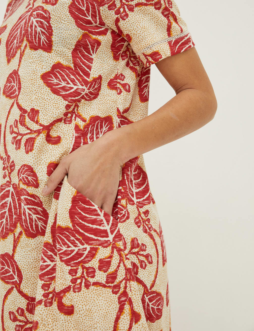 Cotton Rich Printed Knee Length Swing Dress image 4