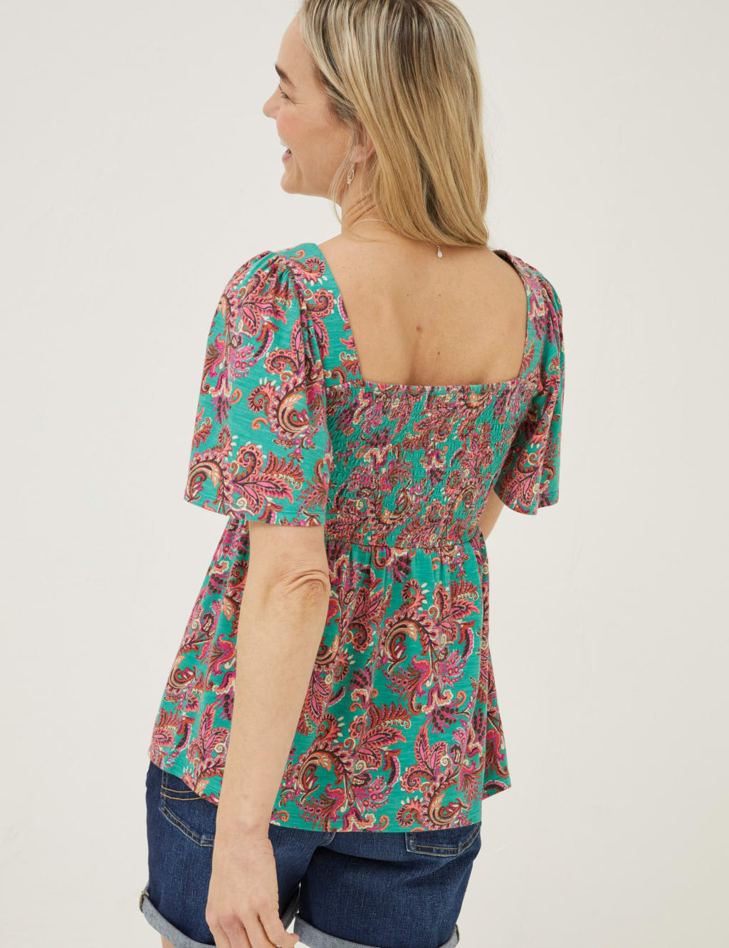 Cotton Modal Blend Paisley Top image 4
