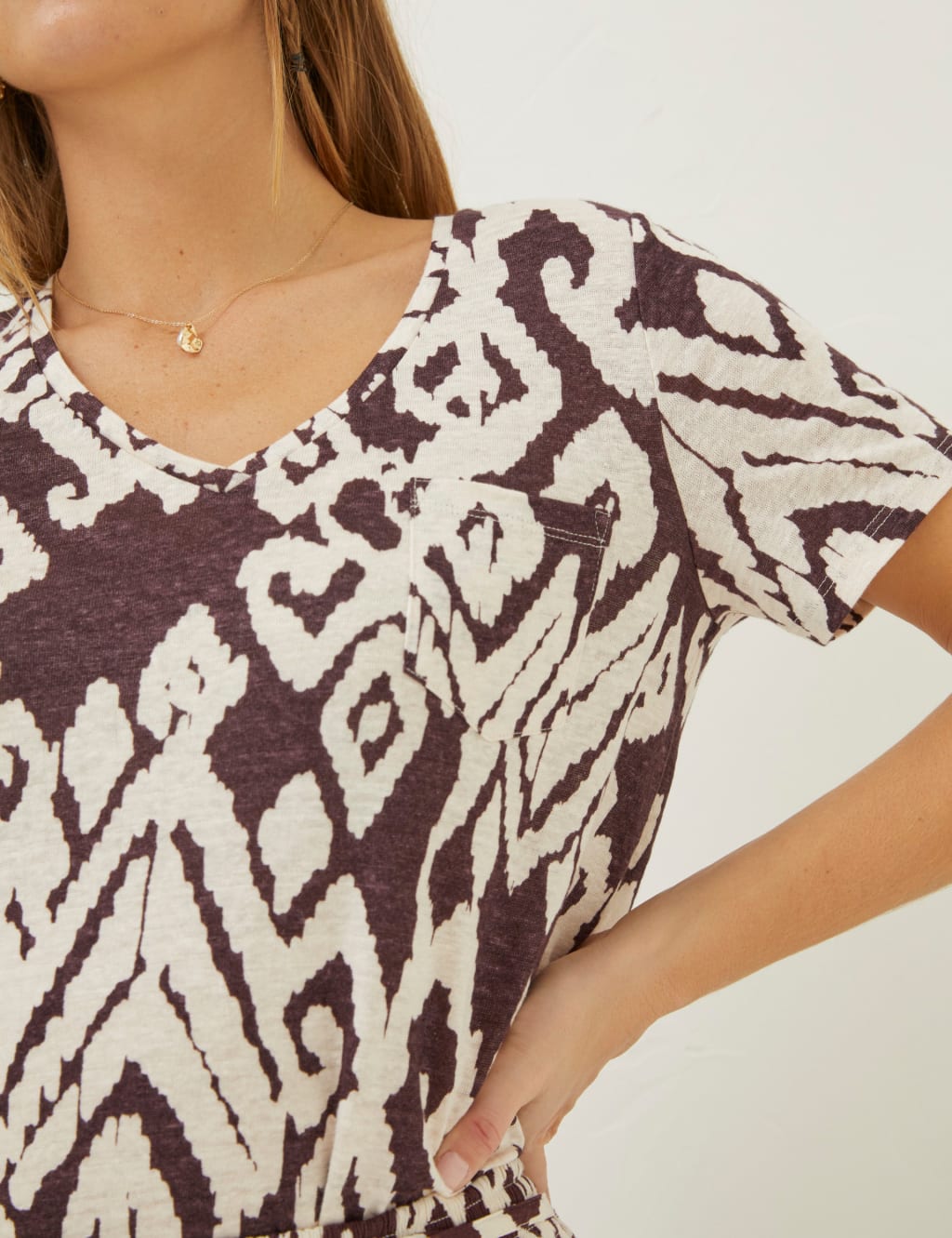 Pure Linen Printed T-Shirt image 3