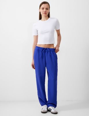 French Connection Women's Twill Straight Leg Trousers - XS - Blue, Blue