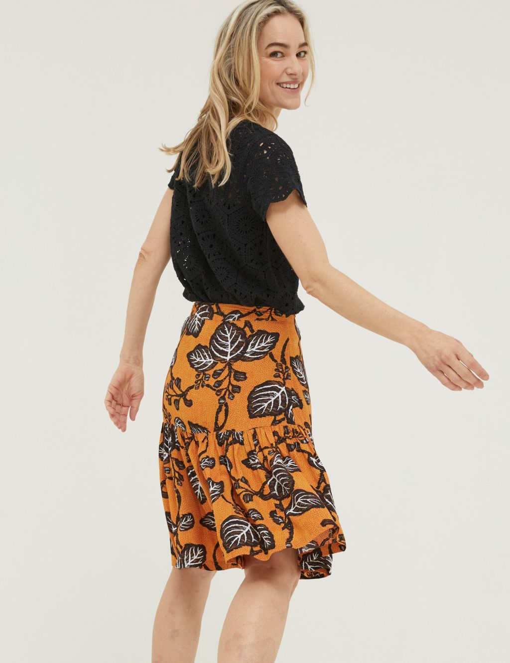 Floral Mini Tiered Skirt image 6