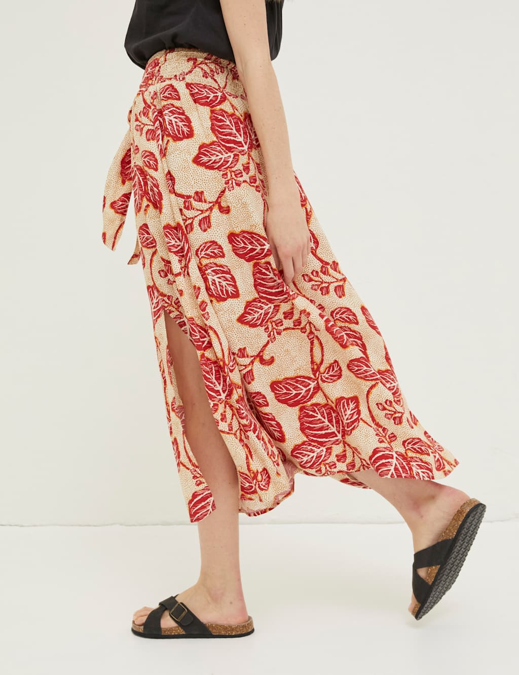 Floral Split Front Midaxi Skirt image 2