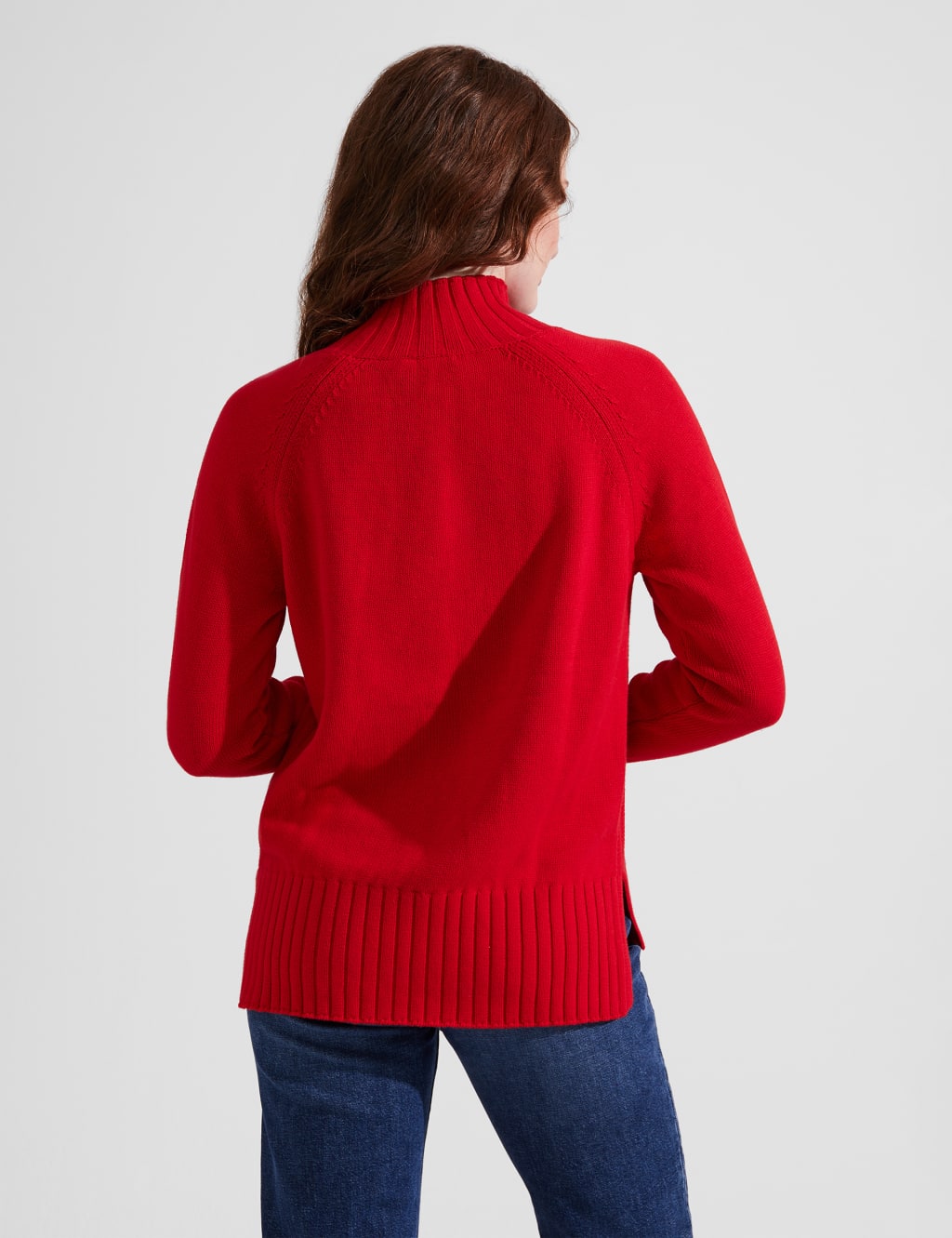 Pure Cotton Funnel Neck Button Detail Jumper image 4