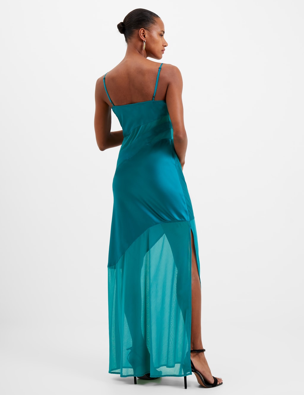 Satin Strappy Maxi Slip Dress image 3