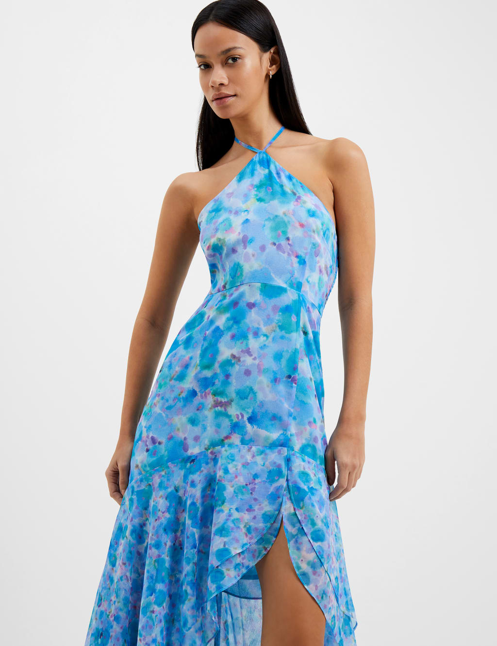 Floral Tie Neck Midaxi Swing Dress image 2