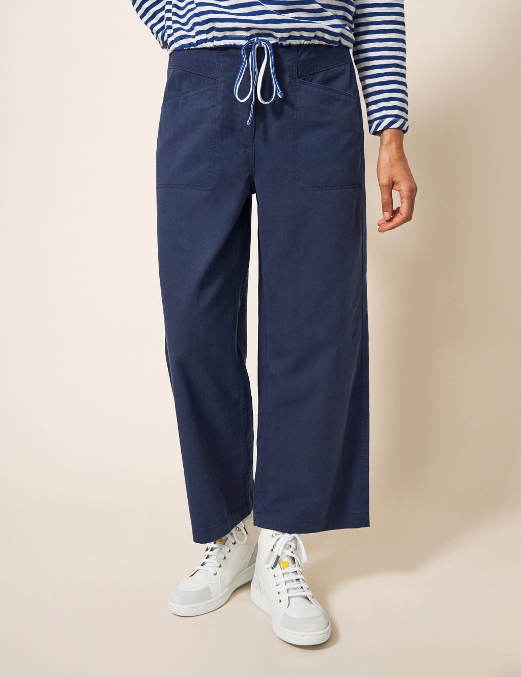 Cotton Blend Wide Leg Culottes image 3