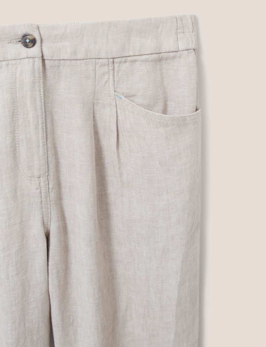 Pure Linen Tapered Trousers image 5