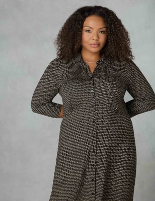 Robe à Motifs M&S Marks & Spencer - Taille 12 - Jersey - Occasion Très Bon état