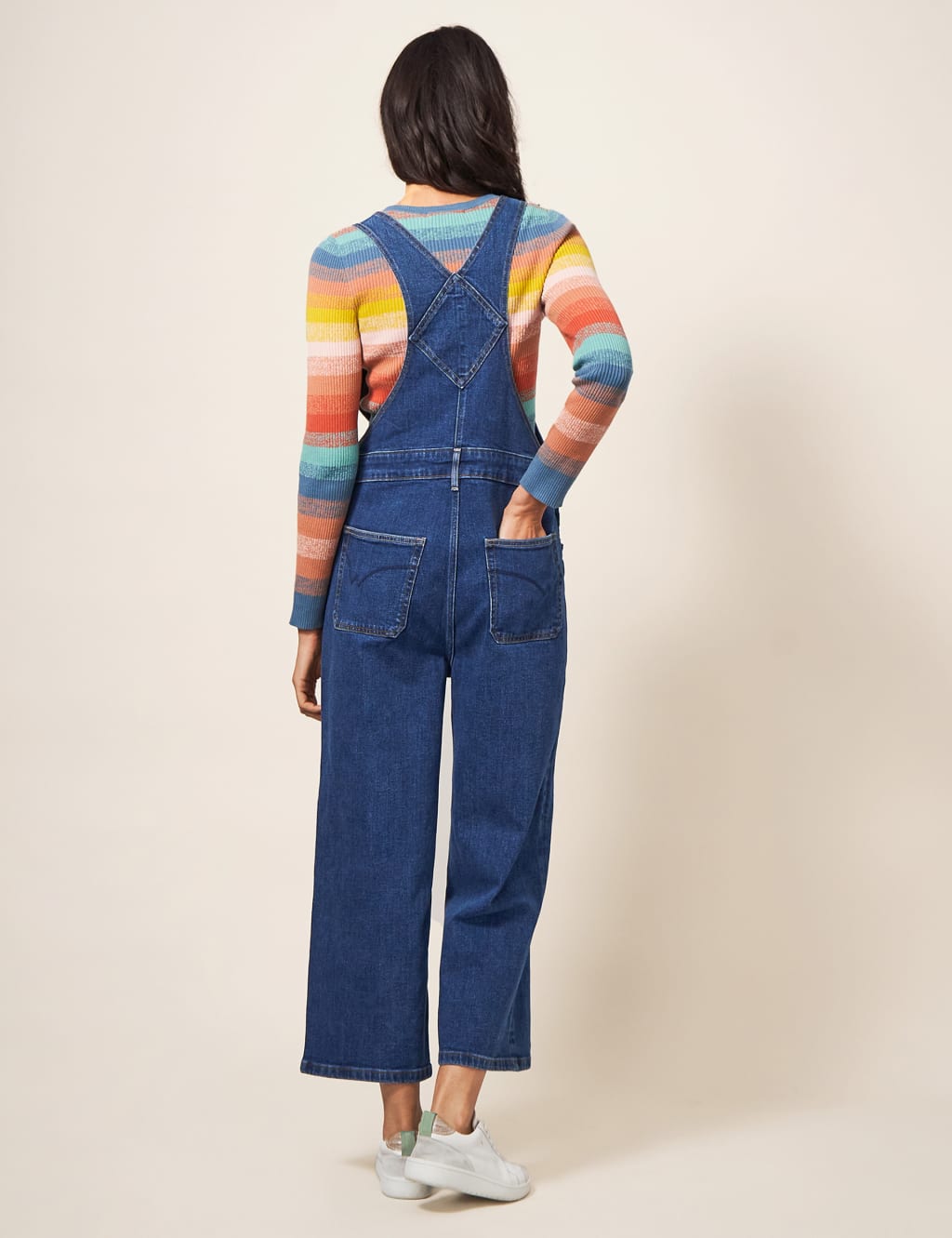 Denim Wide Leg Dungarees image 4