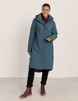 Seasalt Cornwall Womens Waterproof Longline Coat - 8 - Teal, Teal