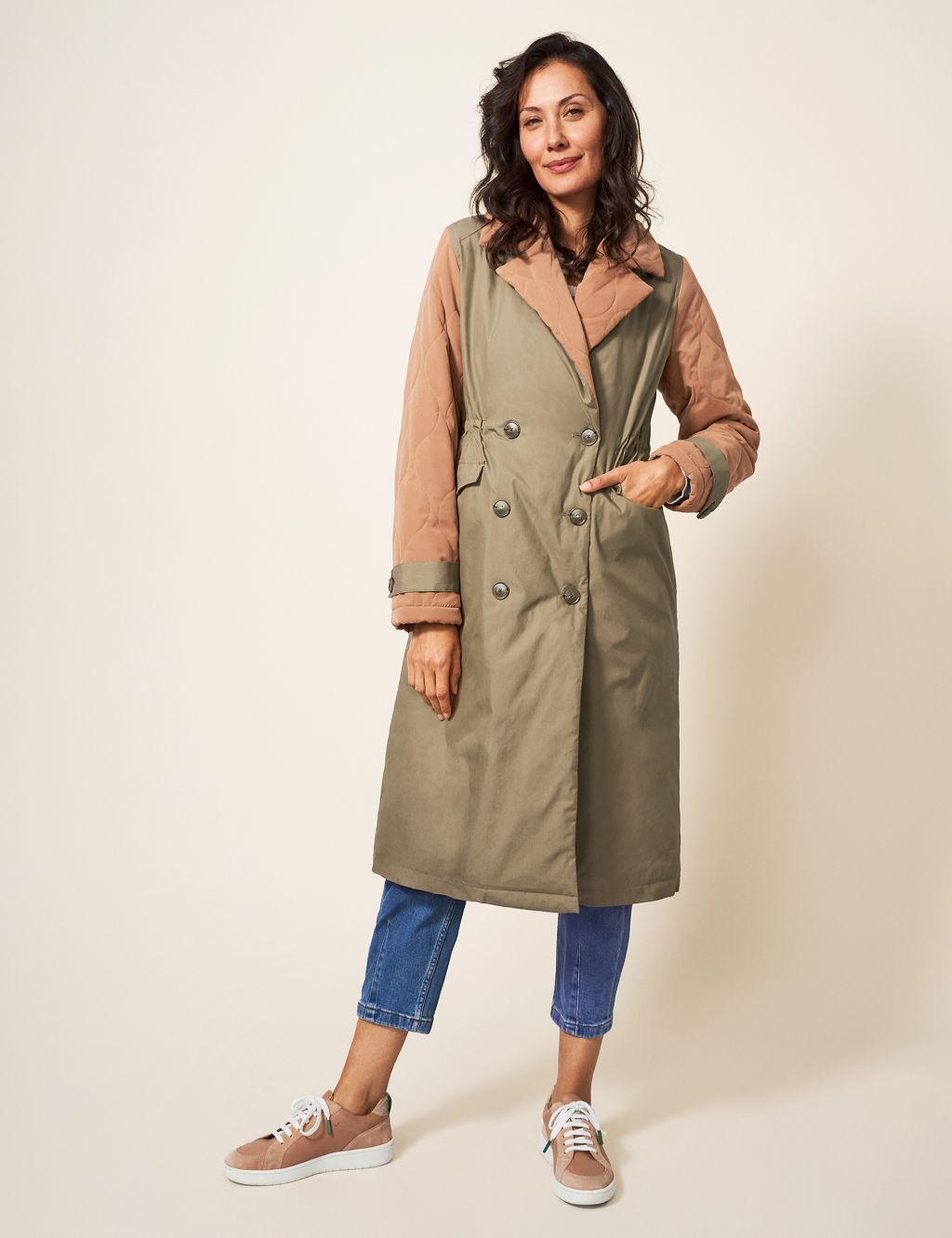 Quilted Waisted Trench Coat image 5