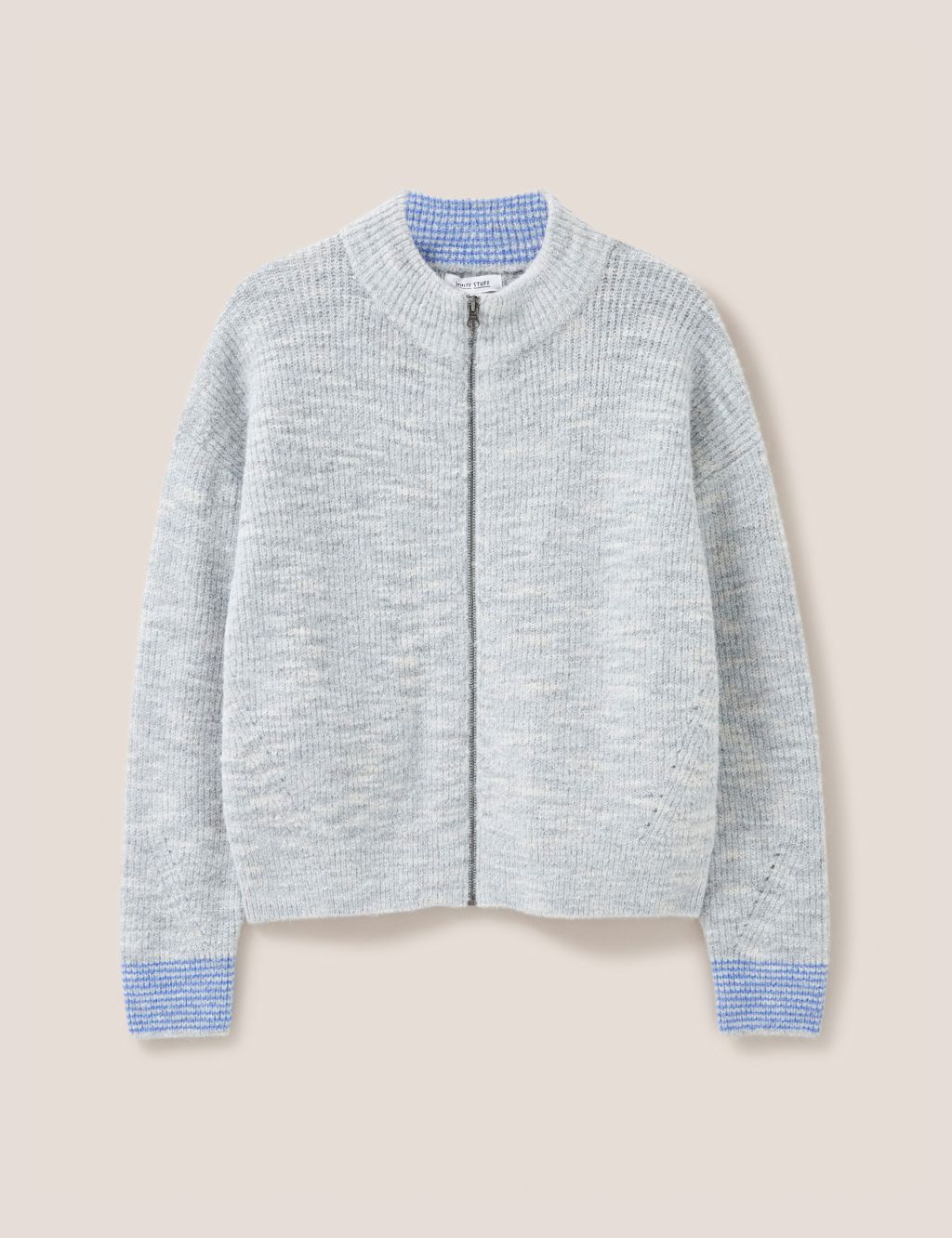 Short Knitted Bomber Jacket with Wool image 2