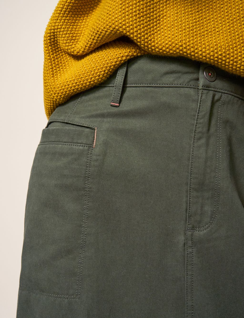 Cotton Blend Midi Pencil Skirt image 2