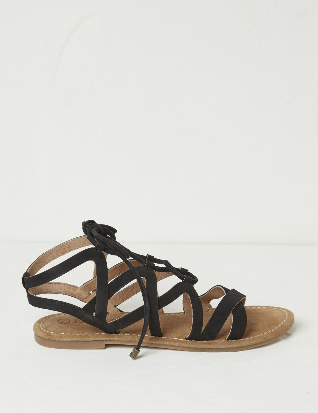 Suede Lace Up Flat Gladiator Sandals