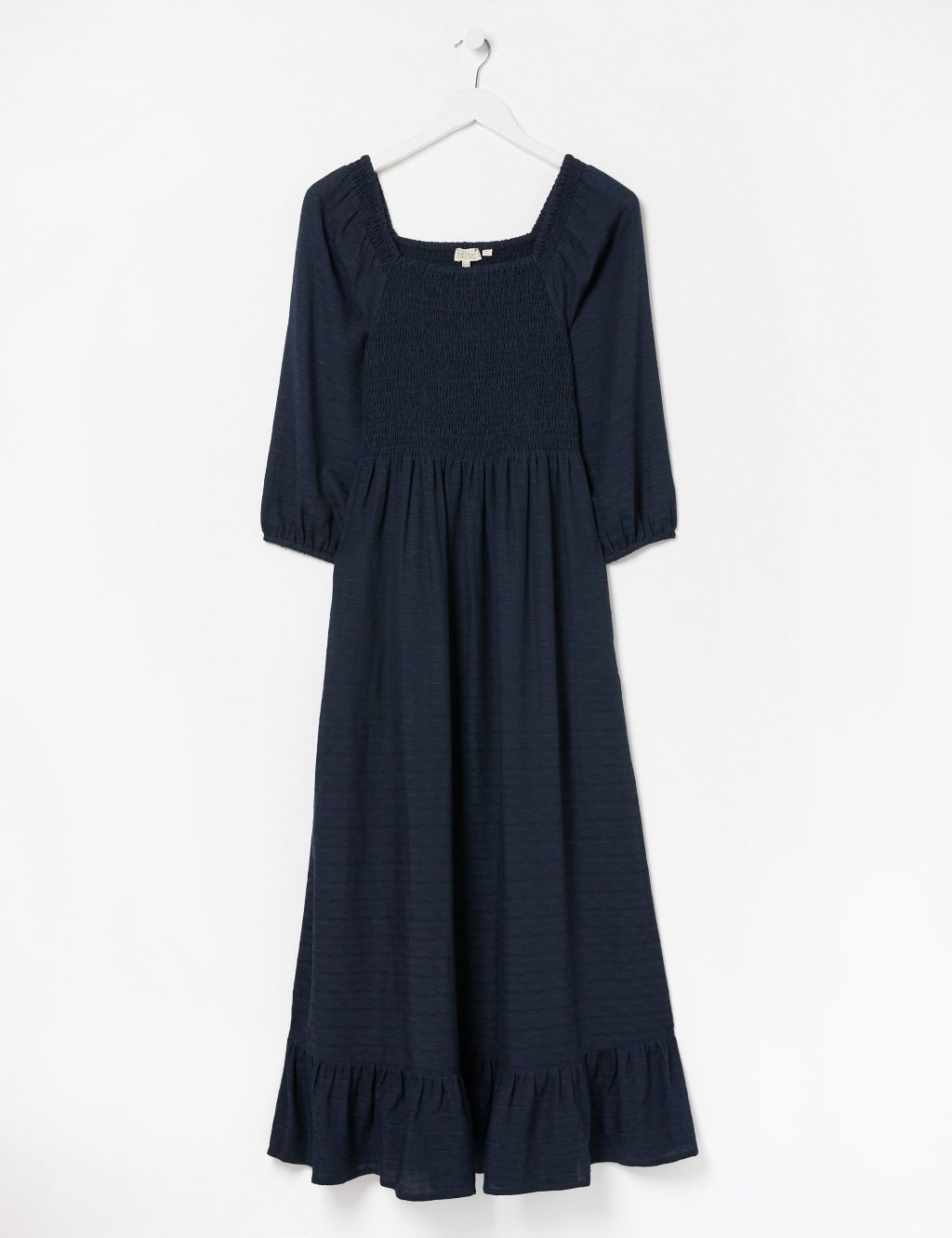 Textured Midi Tiered Dress with Linen image 2