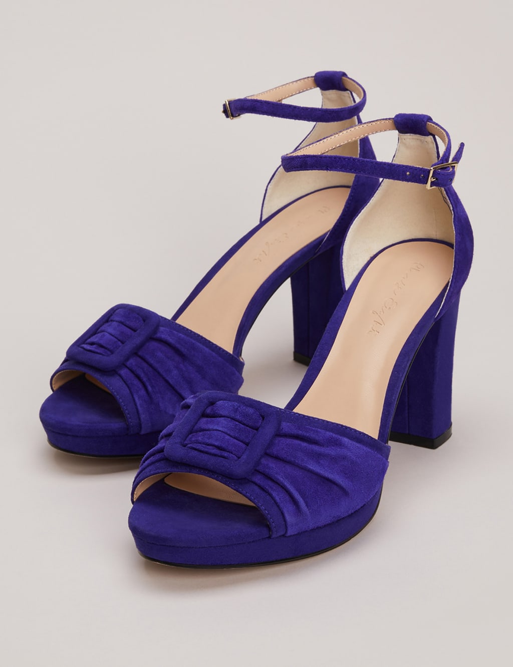 Suede Buckle Ankle Strap Platform Sandals image 3