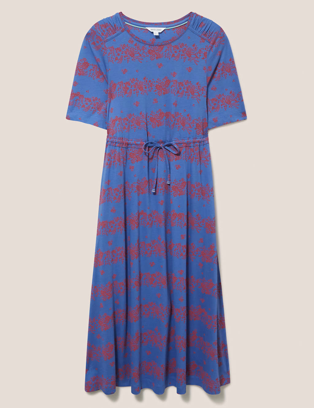 Jersey Floral Tie Waist Midi T-Shirt Dress image 2