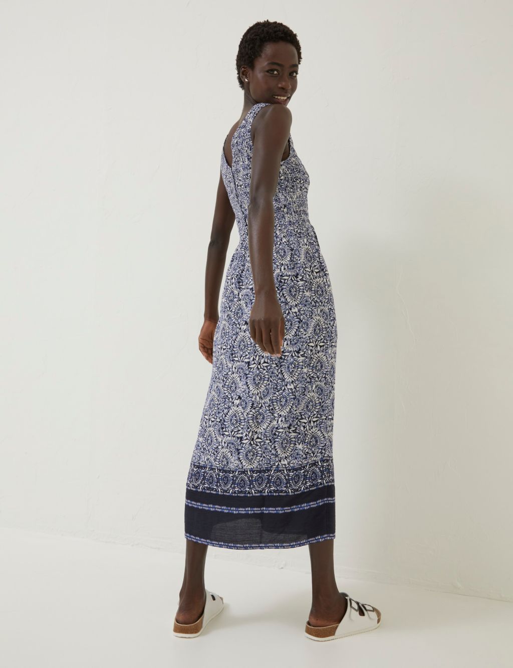 Printed Midi Waisted Dress image 4