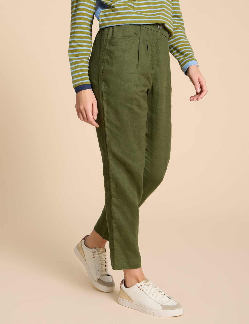 Green trousers womens uk sale